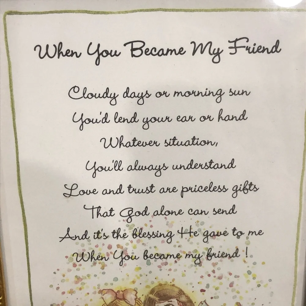 Sue Skeen “When We Became‎ Friends” Framed Print Fancy Gold Frame